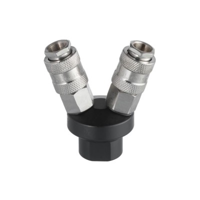 Разветвитель воздуха 1/4" на 2 выхода, V-образный, с быстроразъемными соединениями, 10bar Intertool PT-1852