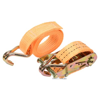 Ремень для крепления груза с трещоткой VOREL 1000/2000 daN 2 м х 38 мм 2 шт 82401