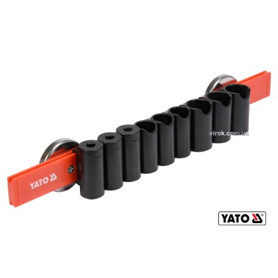 Рейка пластикова з магнітним кріпленням для 9 інструментів YATO 350 х 50 х 40 мм YT-08354