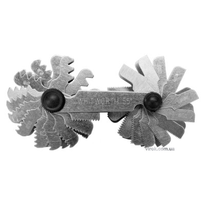 Різьбомір метричний 60° та дюймовий 55° YATO 0.25-6 мм та 4-62 BSW 52 шаблону YT-29984