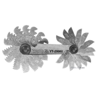 Резьбомер метрический 60° YATO 0.25 - 6 мм 24 шаблона YT-29980