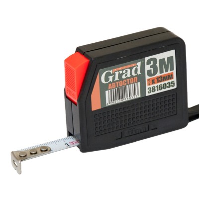 Рулетка з автостопом 3м×13мм GRAD 3816035