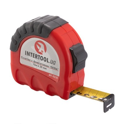 Рулетка з фіксатором 10м*25мм "EXTRA Intertool MT-0210"