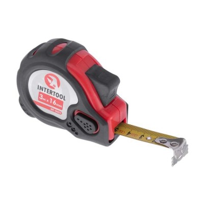 Рулетка с фиксатором 3м*16мм "Супер Магнит" Intertool MT-0603