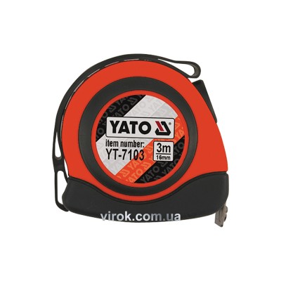 Рулетка з нейлоновим покриттям та магнітним гачком YATO 3 м х 16 мм YT-7103