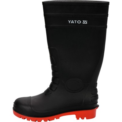Чоботи ПВХ водонепроникні, хімічно стійкі, антистатичні з металевим носком YATO, 38 см, розмір 39 YT-80881