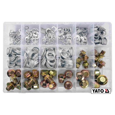Шайбы ?6-20 мм и заглушки М10-М20 алюминиевые YATO 534 шт YT-06862