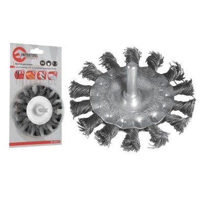 Щетка кольцевая 100 мм для дрели, 1/4" (пучки витой проволоки) Intertool BT-8100