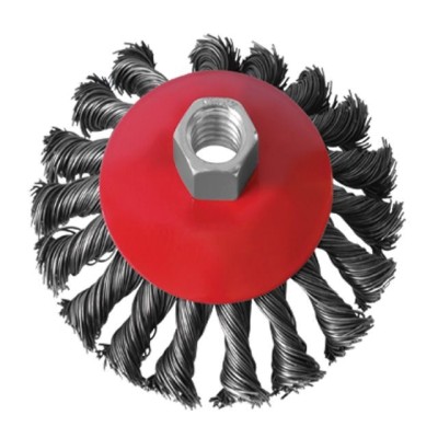 Щетка конусная 100 мм, для УШМ, М14 (пучки витой проволоки) Intertool BT-4100