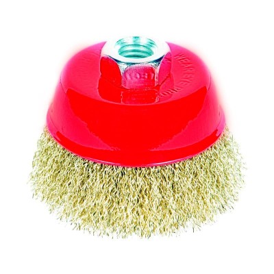 Щетка проволочная чашеобразная Ø100мм М14×2мм латунированная SIGMA 9014101