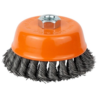 Щетка проволочная чашеобразная Ø100мм М14×2мм стальная витая GRAD 9042105