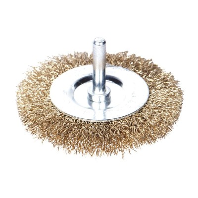 Щетка проволочная дискообразная Ø75мм хвостовик Ø6мм латунированная SIGMA 9013071