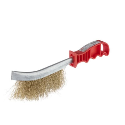 Щетка проволочная универсальная, рифленая проволка покрытая латунью, пластиковая рукоятка Intertool BT-0001