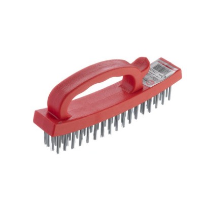 Щетка ручная для зачистки ржавчины 165мм, пластиковый корпус, стальная проволока Intertool BT-0010