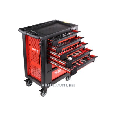 Шкаф с инструментами на 4 колесах YATO 98 х 77 х 46.5 см с 7 шуфлядами 211 шт YT-55290
