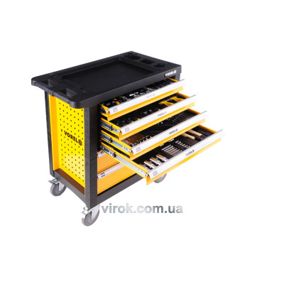 Шкаф с инструментами на колесах VOREL 770 х 458 х 901 мм с 6 шуфлядами 177 шт 58540