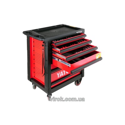 Шкаф с инструментами на колесах YATO 958 x 766 x465 мм с 6 шуфлядами 177 шт YT-5530