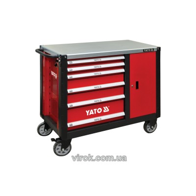 Шкаф-тележка для инструментов YATO 1000 x 1130 x 570 мм с 6 шуфлядами YT-09002