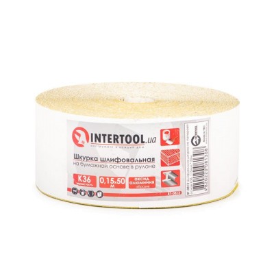 Шкурка шлифовальная на бумажной основе К36, 115мм*50м Intertool BT-0813