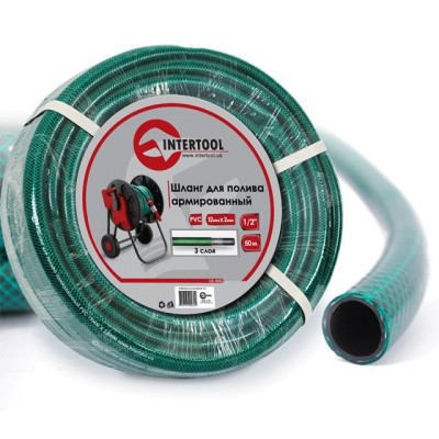 Шланг для поливу 3-х шаровий 1/2", 50м, армований PVC Intertool GE-4026