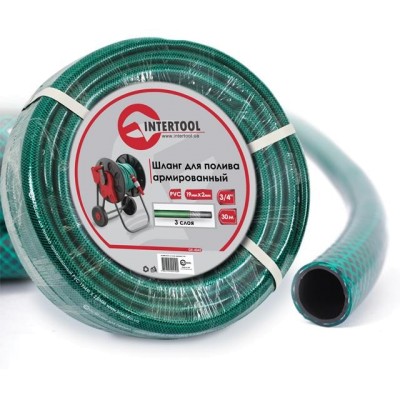 Шланг для поливу 3-х шаровий 3/4", 30м, армований PVC Intertool GE-4045