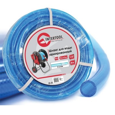 Шланг для води 3-х шаровий 1/2", 30м, армований PVC Intertool GE-4055