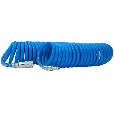 Шланг спіральний поліуретановий 6.5*10мм, 15м із швидкороз'ємними з'єднаннями Intertool PT-1712