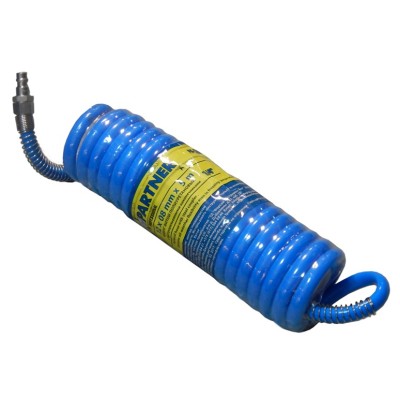 Шланг витой полиуретановый 8мм х 12мм х 20м с быстроразъемами (латунь, максимальное давление - 15bar, рабочая температура от -20 до +60 гр.) Partner PA-1208-20M