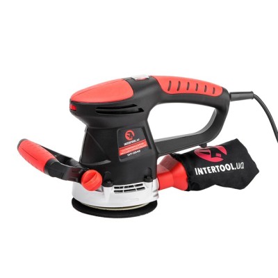 Шліфмашина ексцентрикова, 480 Вт, 4000-14000 об/хв, 125 мм, хід ексцентрика 2.3 мм Intertool WT-0542