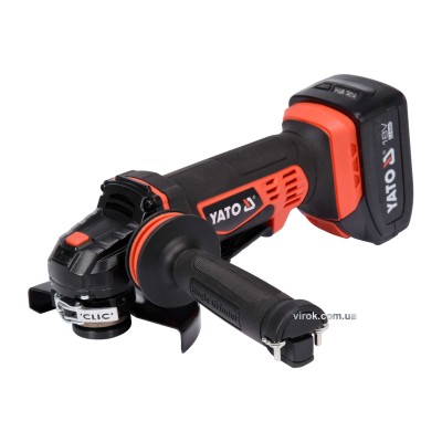 Шлифмашина угловая аккумуляторная YATO Li-Ion 18 В 3 Ач YT-82828