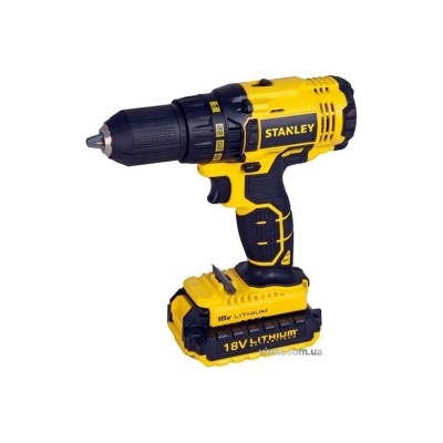 Шуруповерт-дриль акумуляторний STANLEY Li-Ion 18 В 1.5 Ач + 2 акумулятори та кейс SCD20S2K-RU Шуруповерт-дриль акумуляторний STANLEY Li-Ion 18 В 1.5 Ач + 2 акумулятори та кейс SCD20S2K-RU