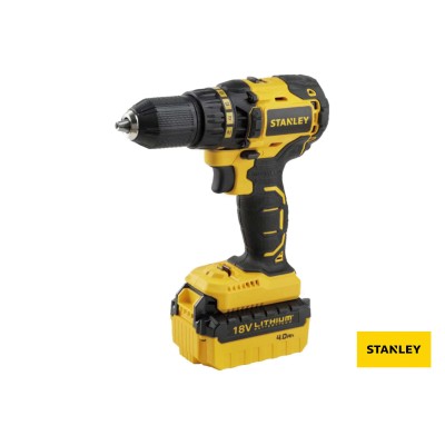 Шуруповерт-дриль безщітковий акумуляторний STANLEY 2 х Li-ion 18 В 4 Ач 55 Нм 13 мм + кейс SBD201M2K-RU Шуруповерт-дриль безщітковий акумуляторний STANLEY 2 х Li-ion 18 В 4 Ач 55 Нм 13 мм + кейс SBD201M2K-RU