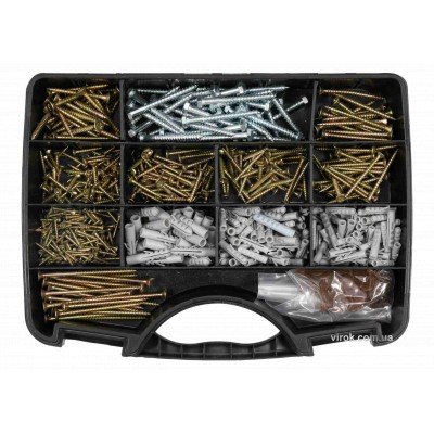 Шурупы с набором пластмассовых дюбелей YATO 620 шт YT-36500