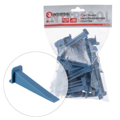 Система вирівнювання плитки, клин 9*70мм/50шт Intertool KT-4950