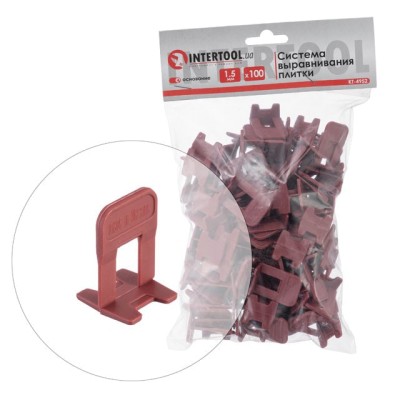 Система вирівнювання плитки, основа 1.5мм/100шт Intertool KT-4952