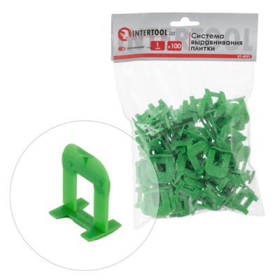 Система вирівнювання плитки, основа 1мм/100шт Intertool KT-4951