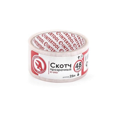Скотч прозрачный 48мм*25м*44мкм Intertool KT-0901
