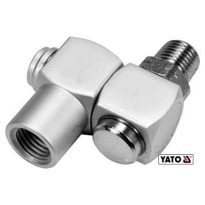 Соединение пневматическое на шарнире YATO с вращающимся 360° наконечником ?1/4" YT-24130