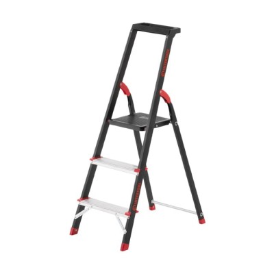 Стремянка 3 ступени, лоток для инвентаря, стальной профиль, высота верхней ступени 630мм, 409х667х1132мм, 150кг Intertool LT-0053