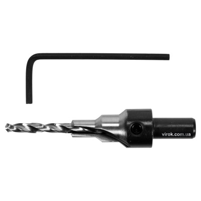 Свердло конфірматне по дереву YATO 4/6 x 8 мм + шестигранний ключ YT-33021