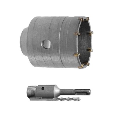 Свердло корончасте по бетону 55мм+перехідник SDS Plus 100мм Intertool SD-7055