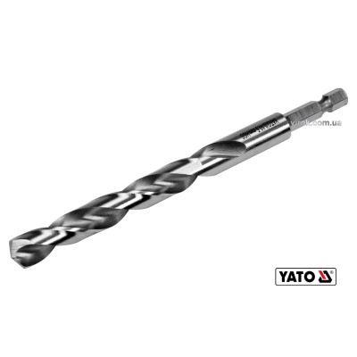 Свердло по металу YATO 10.5 x 133/87 мм HEX-1/4" HSS 6542 для нержавіючої конструктивної легованої сталі YT-44881