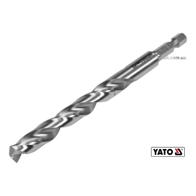 Свердло по металу YATO 10 x 133/87 мм HEX-1/4" HSS 6542 для нержавіючої конструктивної легованої сталі YT-44880