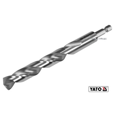 Свердло по металу YATO 13 x 151/101 мм HEX-1/4" HSS 6542 для нержавіючої конструктивної легованої сталі YT-44884