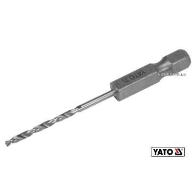 Свердло по металу YATO 2 x 57/26 мм HEX-1/4" HSS 6542 для нержавіючої конструктивної легованої сталі YT-44861