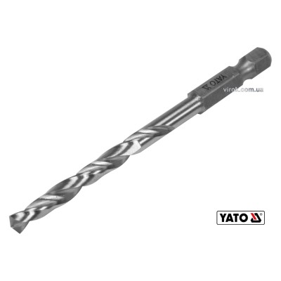 Свердло по металу YATO 5 x 86/52 мм HEX-1/4" HSS 6542 для нержавіючої конструктивної легованої сталі YT-44870