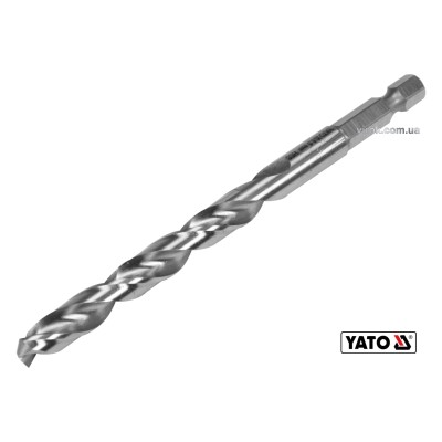 Свердло по металу YATO 8 x 117/75 мм HEX-1/4" HSS 6542 для нержавіючої конструктивної легованої сталі YT-44876