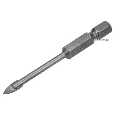 Сверло по стеклу и керамике STHOR 4 x 60 мм HEX-1/4" YG6X 21701