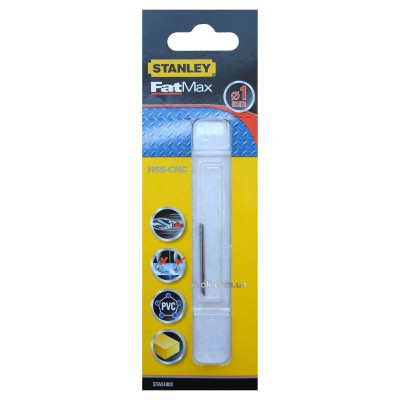 Сверло скоростное по металлу, дереву, пластику STANLEY 1 мм STA51003-QZ