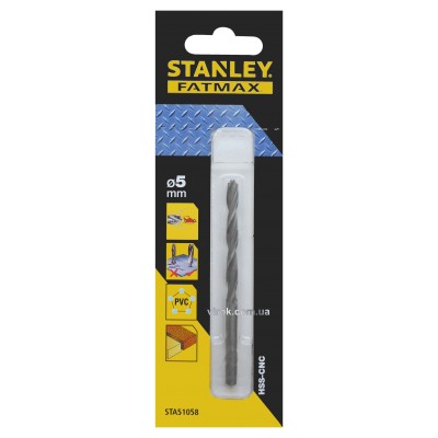 Сверло скоростное по металлу, дереву, пластику STANLEY 5 мм STA51058-QZ Сверло скоростное по металлу, дереву, пластику STANLEY 5 мм STA51058-QZ